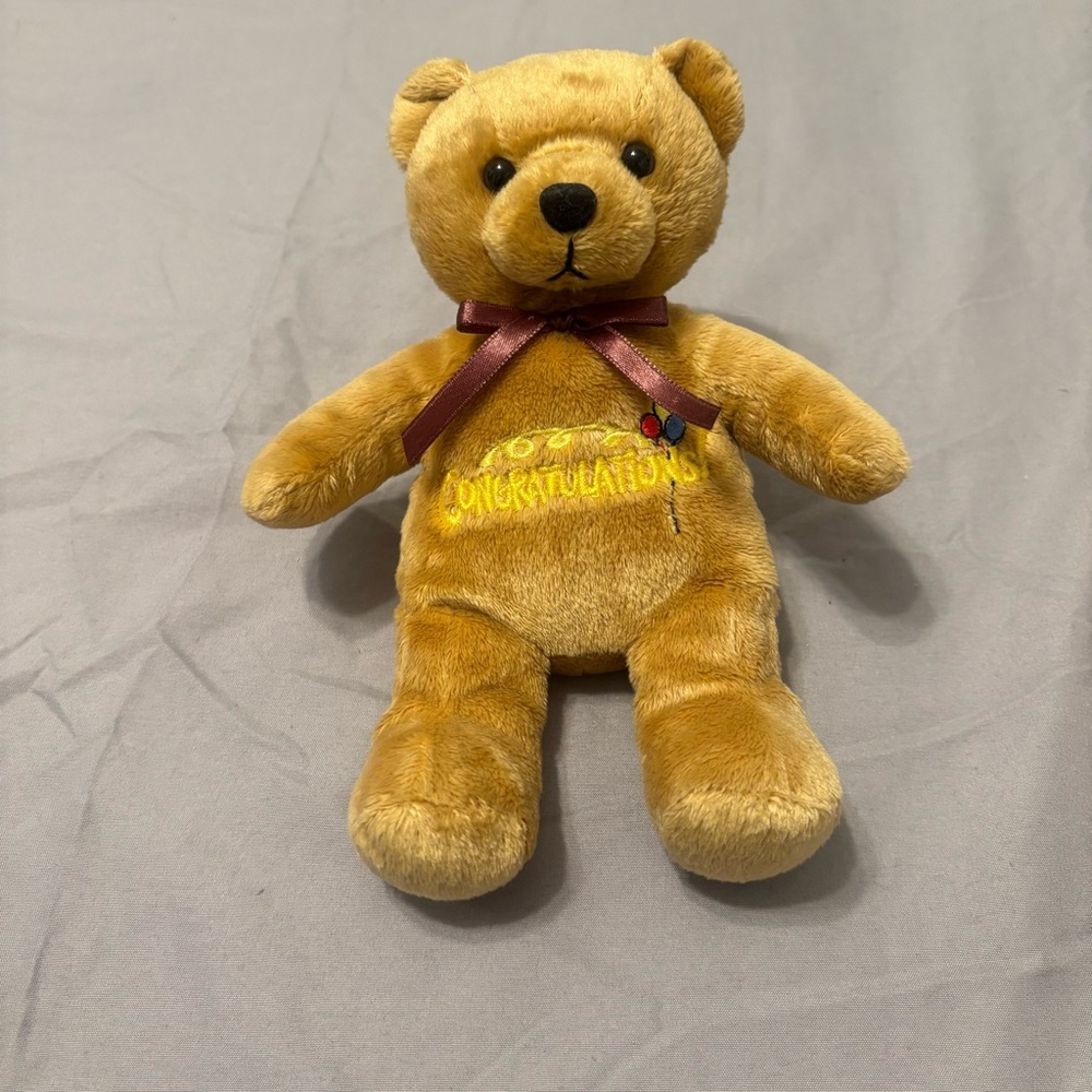 Embroidered Congratulations Bear Beanie Baby
